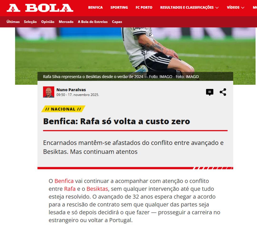 Beşiktaşlı Rafa Silva için kritik gelişme! Açıklama şu ki